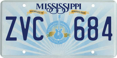 MS license plate ZVC684