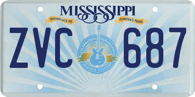 MS license plate ZVC687