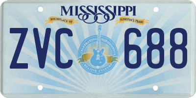 MS license plate ZVC688