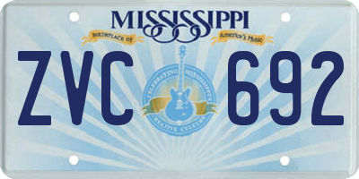 MS license plate ZVC692
