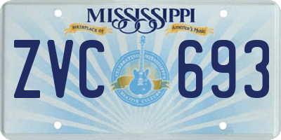 MS license plate ZVC693