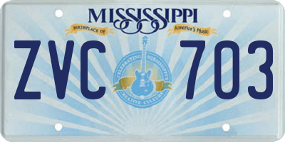 MS license plate ZVC703