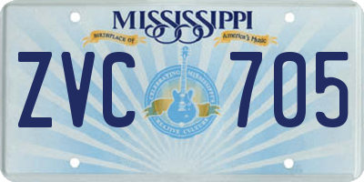 MS license plate ZVC705