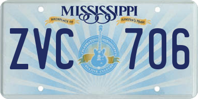 MS license plate ZVC706