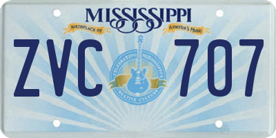 MS license plate ZVC707
