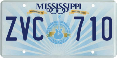MS license plate ZVC710