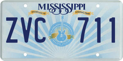 MS license plate ZVC711
