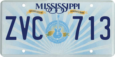 MS license plate ZVC713