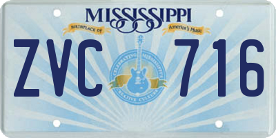MS license plate ZVC716