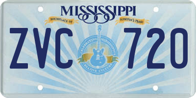 MS license plate ZVC720