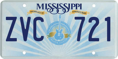 MS license plate ZVC721