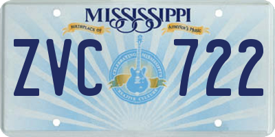 MS license plate ZVC722