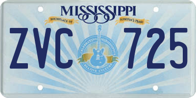 MS license plate ZVC725