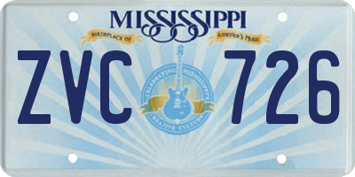 MS license plate ZVC726