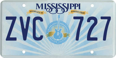 MS license plate ZVC727