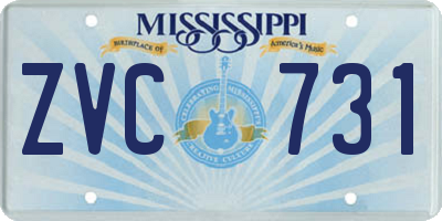 MS license plate ZVC731