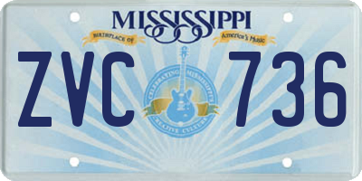 MS license plate ZVC736