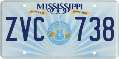 MS license plate ZVC738
