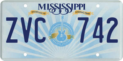 MS license plate ZVC742