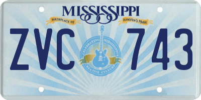 MS license plate ZVC743