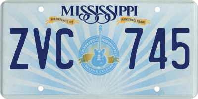 MS license plate ZVC745