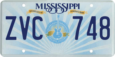 MS license plate ZVC748