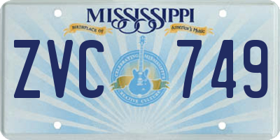 MS license plate ZVC749