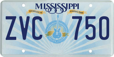 MS license plate ZVC750