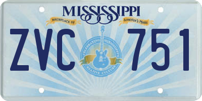 MS license plate ZVC751