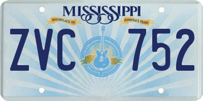 MS license plate ZVC752
