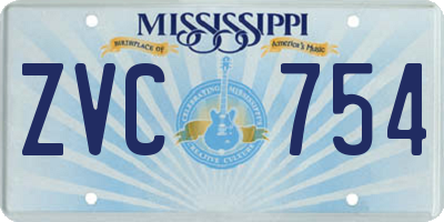 MS license plate ZVC754