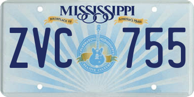 MS license plate ZVC755