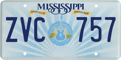 MS license plate ZVC757