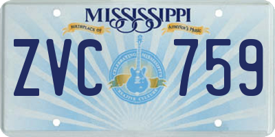 MS license plate ZVC759