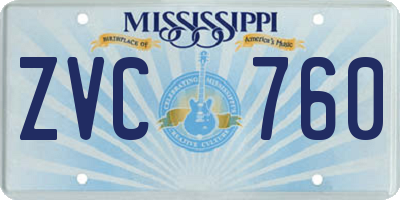 MS license plate ZVC760