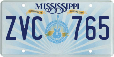 MS license plate ZVC765