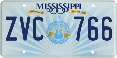 MS license plate ZVC766