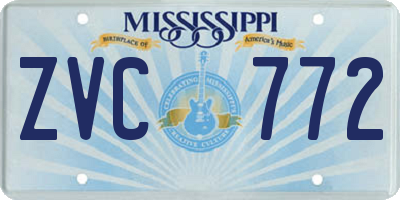 MS license plate ZVC772