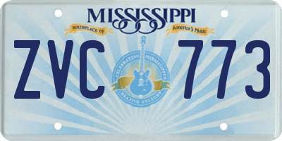 MS license plate ZVC773