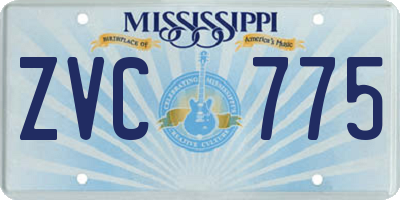 MS license plate ZVC775