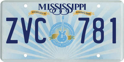 MS license plate ZVC781