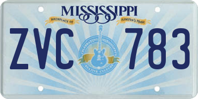 MS license plate ZVC783