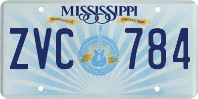 MS license plate ZVC784