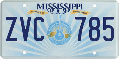 MS license plate ZVC785