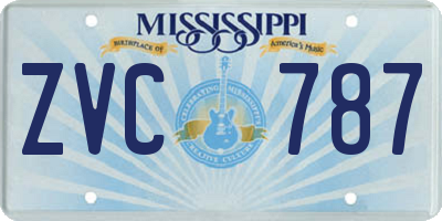 MS license plate ZVC787