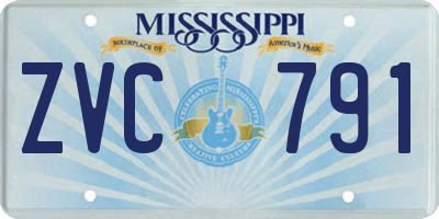 MS license plate ZVC791