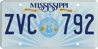 MS license plate ZVC792