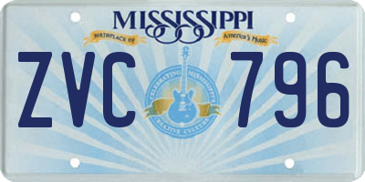 MS license plate ZVC796