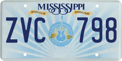 MS license plate ZVC798