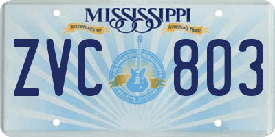 MS license plate ZVC803
